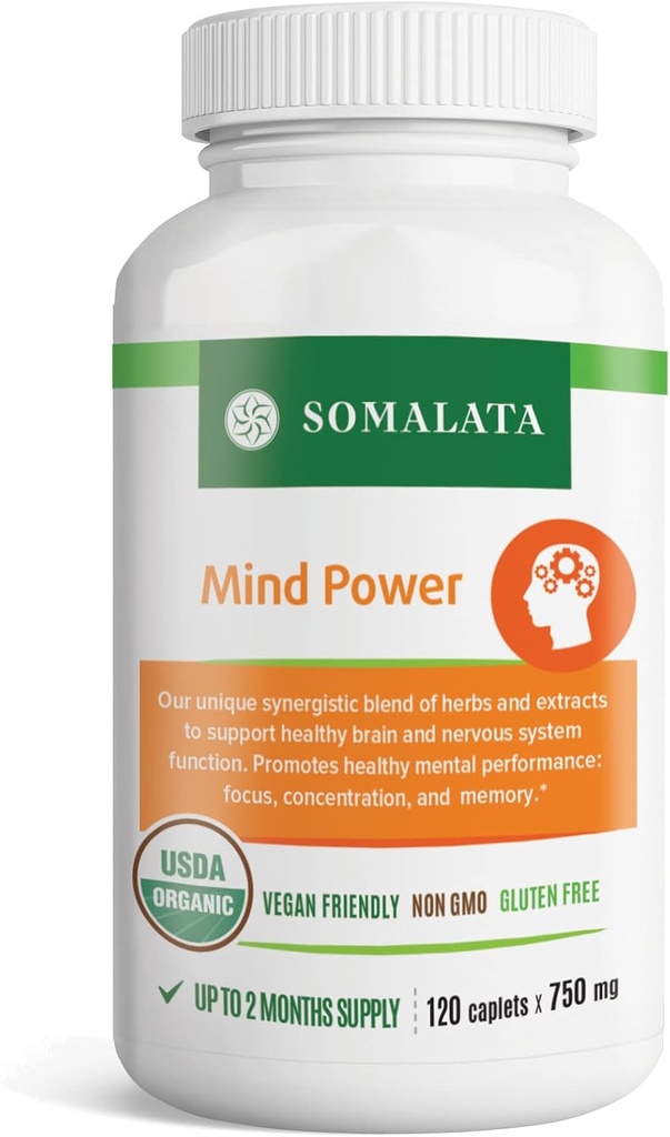 Mind Power - Organic Supplement mit Ashwagandha - Unterstützt gesunde Gehirnfunktion