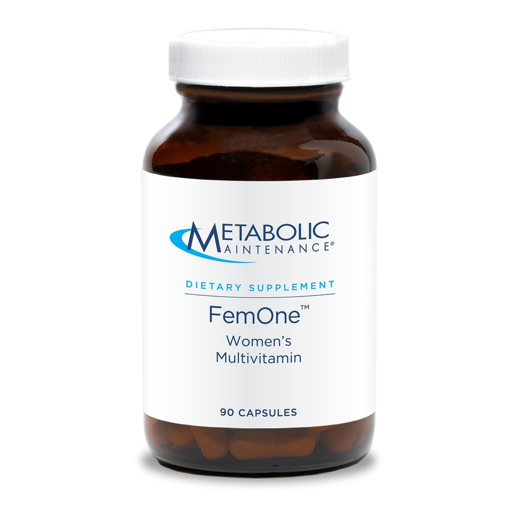 Maintenance métabolique FemOne - Multivitamines pour femmes avec fer biodisponible, folate actif, B12, antioxydants, vitamine D + biotine, soutien à la santé reproductive + immunitaire (90 capsules)