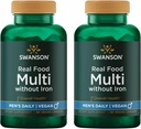 Swanson Real Food Multi Men's Multivitamin Multimineral Men's Health Prostate Stress Response Bladder Supplement Vegan Gluten-Free Non-GMO 90 Veggie Kapseln Veg Caps (2 Pack)