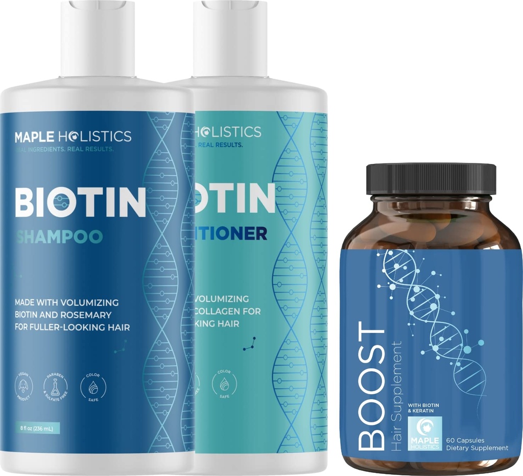 Biotin Shampoo und Conditioner und Haarergänzung - Biotin für Haarwachstumsergänzung Plus Rosemary und Volumizing Shampoo und Conditioner Set - Rosmarin Biotin und Kollagen Haarverdünnung Produkte