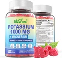Kalium-Ergänzungsgummis - 1000mg Kalium-Zitrat mit Magnesium-Komplex/Glycinat/Kitrat, Coq10, L-Taurin, B12,D3–Elektrolyt, Energie, Gehirn - Kalium-Magnesium-Ergänzung für Erwachsene, 2Pack