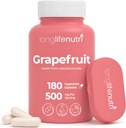 Estratto di semi di pompelmo 500mg - derivato dalla paradisi degli agrumi, 180 capsule vegetariane, supplemento di Naringin organico per l'energia quotidiana e l'equilibrio, alimentazione di 6 mesi, certificato GMP, fatto in USA