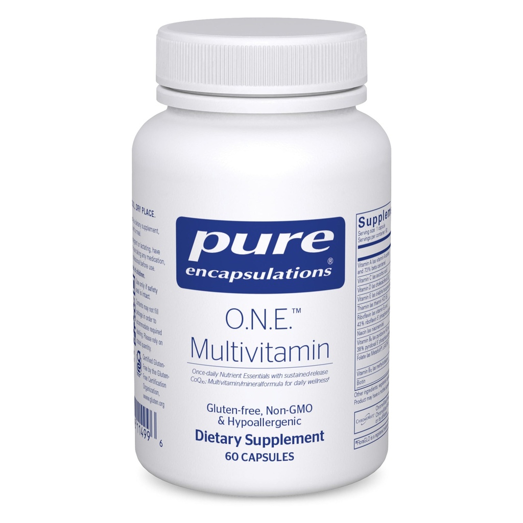 Pure Encapsulations O.N.E. Multivitamin - Einmal täglich Multivitamin mit Antioxidant Complex Metafolin, CoQ10 und Lutein zur Unterstützung von Vision, kognitiver Funktion und zellulärer Gesundheit* - 60 Kapseln