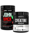 Jacked Factory X John Wick - Wick Mode Pre Workout Powder (Osaka Cherry Blossom, 40 Servings) & Creatine Monohydrate Powder (Unflavored, 30 Servings)