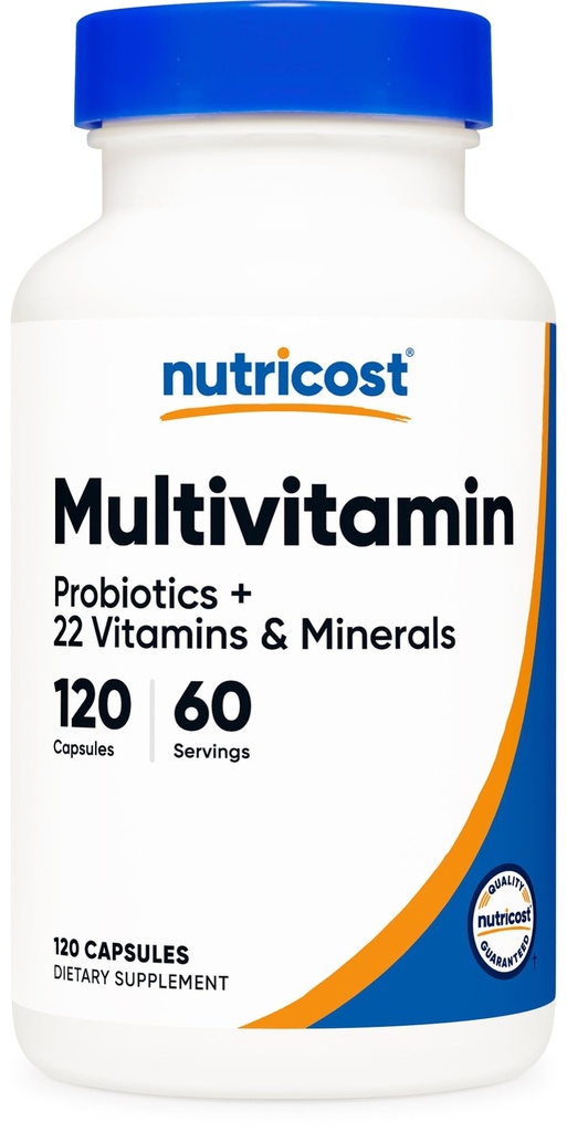 Nutricost Multivitamina con Probiotici 120 Capsule Vegetariani - Confezionato con Vitamine & Minerali