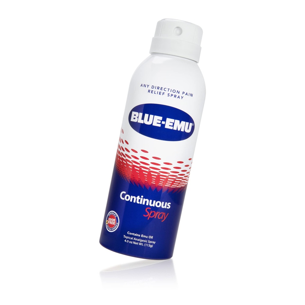 Spray de soulagement continu de la douleur Blue-Emu pour le soulagement des articulations et des muscles à action rapide, 4 oz, 1 paquet