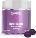 Gocce barbabietola barbabietola con polvere di barbabietola 500mg, estratto di semi di uva 300mg, vitamina B12 & Niacin | Vegan, Pectin-Based & Non-GMO Beetroot Supplement, Mele Pomegranate Flavor, 60 Conte