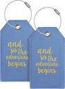 Tag & Anfang Gepäck Tags für Koffer Leder Tasche Tags für Rucksäcke Handtasche Schule Instrument mit Namen ID Label Travel Essentials, Unique Fun Blue Personalized Gepäck Tags 2 Pack