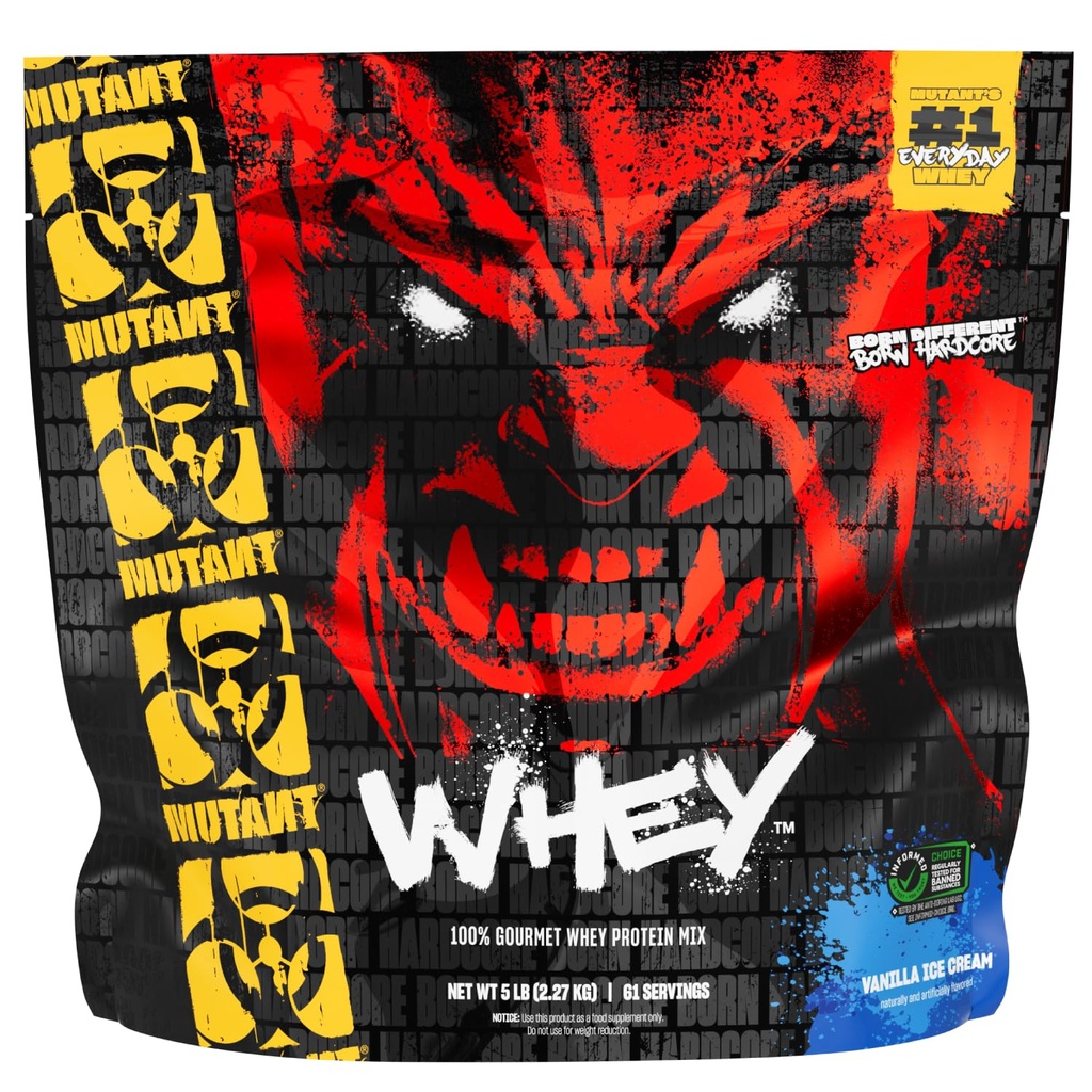 Mutant Whey – 100% Whey Protein Pulver Shake, Gourmet-Schmuck, 22g Protein, Fast Absorbing, Easy Digesting, 5lbs - Vanilla Ice Cream
