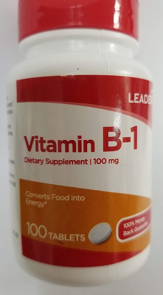 Leader Vitamine B-1 100mg, 100 comprimés chacun (paquet de 3)