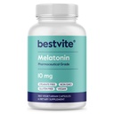 BESTVITE Melatonine 10 mg - 360 Veg Caps - Pas de stéarate - Pas de sucralose, Pas de dextrose, Pas de dioxyde de silicone, Pas de Mannitol - Vegan - Non-OGM - Sans gluten - Aide au sommeil pour soutenir les cycles de repos et de réveil