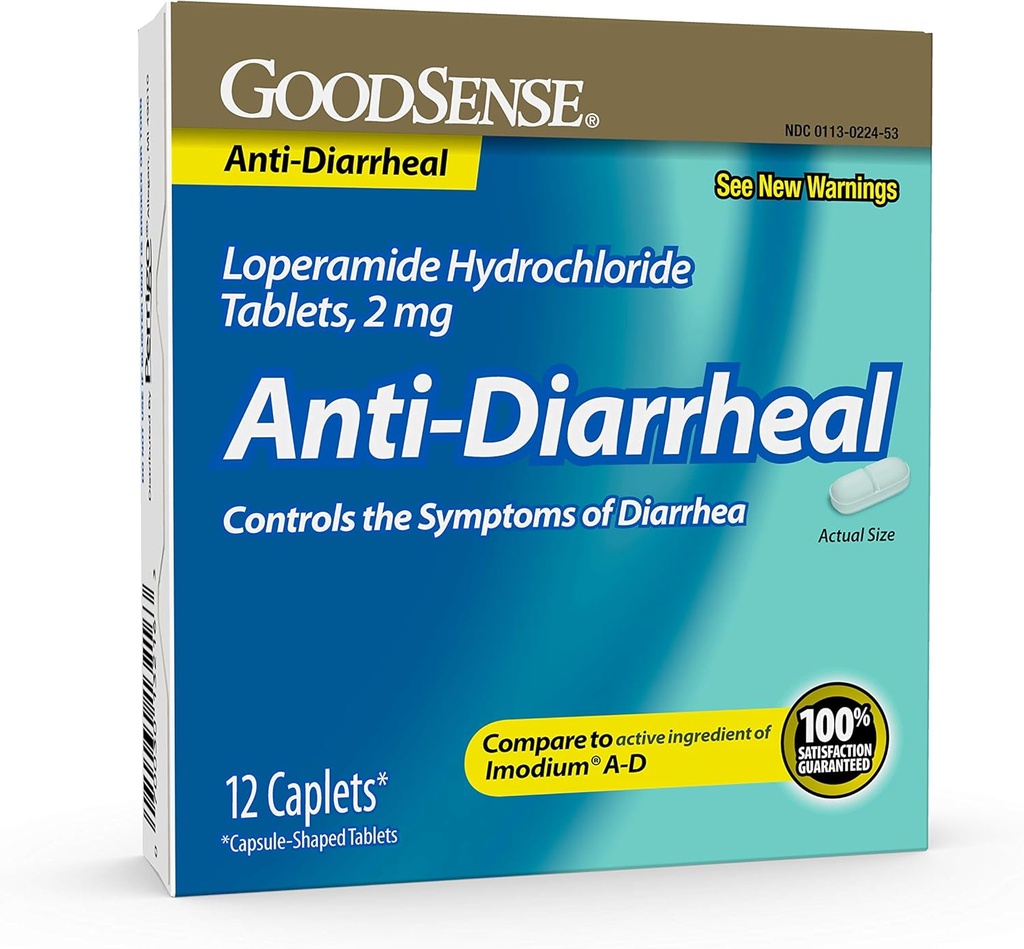 GoodSense Loperamid Hydrochlorid Tabletten, 2 mg, Anti-Diarrheal, 12 Zähler