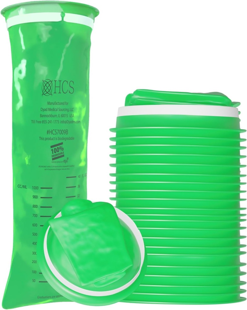 HCS Bulk Emesis Taschen Einweg - Eco-Friendly, Premium, Hospital Grade, Erwachsene & Kinder - Vomit Bags Einweg für Auto, Reisen, Heimgebrauch - Werfen Sie nach oben, Barf, Puke - 144, Stark (40 fl oz)