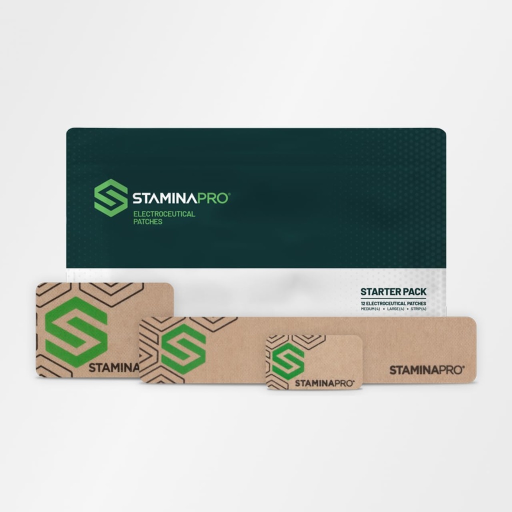 12 Patches - STAMINAPRO Patches électroceutiques pour la douleur musculaire, la souche, la fatigue musculaire et la ténacité musculaire