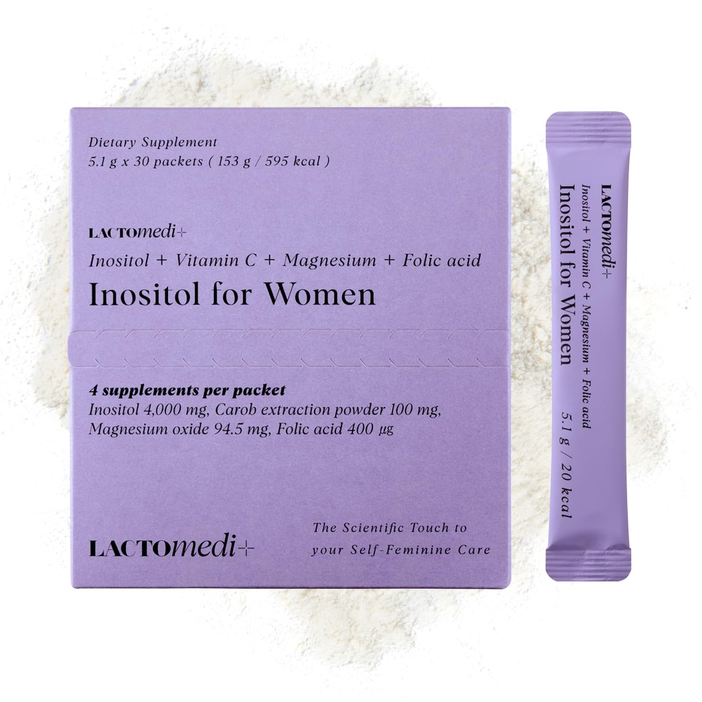 Integratore di inositolo LACTOMEDI per le donne | Myo-Inositol 4000mg + D-Chiro-Inositol 100mg | Rapporto bilanciato 40:1 | Ciclo mestruale e supporto benessere | Alimentazione di 30 giorni