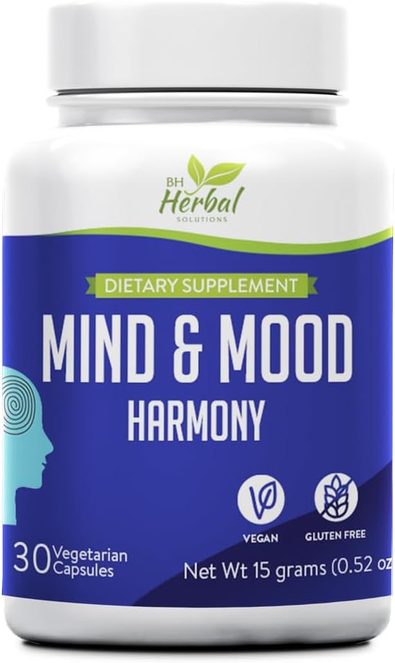 Mente e mood Harmony - Migliore Clarity e messa a fuoco - Balance Mood Swings - Supporto Regolamento Emozionale - Non Drowsy Formula - 100% erbe e naturali