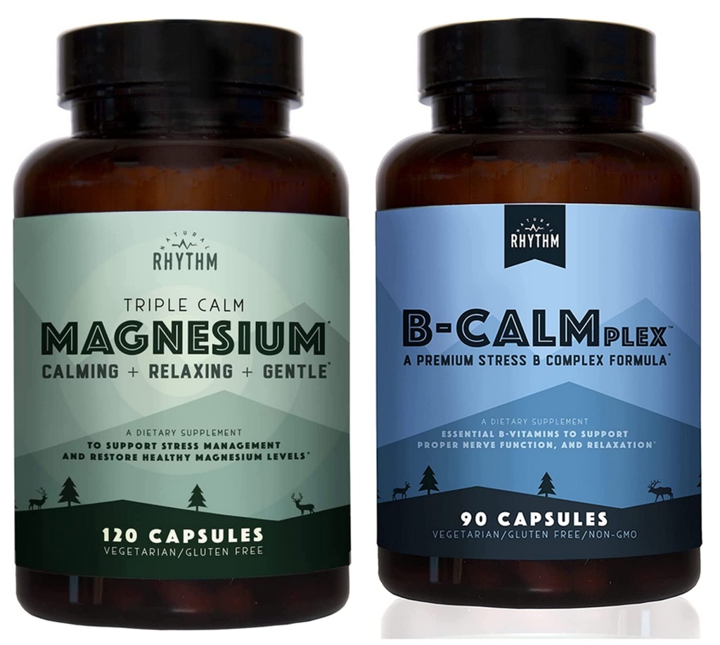 Natural Rhythm Calm Bundle - Triple Calm Magnesium 150mg, 120 Kapseln + B-CALMplex, Unique Vitamin B Blend, 90 Kapseln