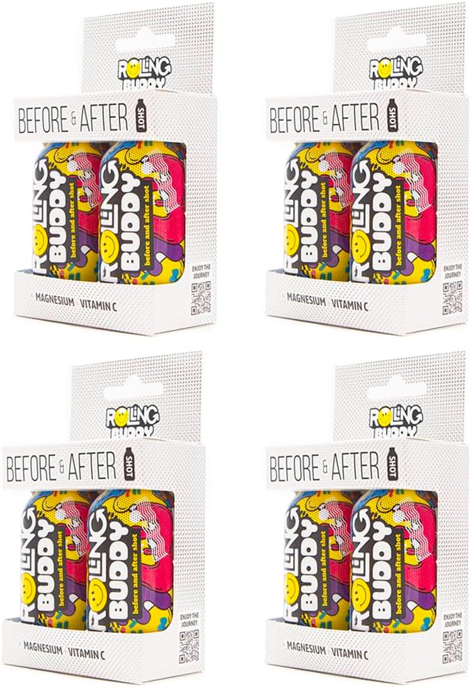 Avant et après Rave Recovery Shot - Rave Safely, No 5HTP, Jaw Clench Relief, Vitamines essentielles pour la protection du cerveau et du corps avant et après Rave Antioxydant Shot 2-Pack (4)