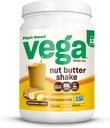 Vega Nut Butter Shake, Peanut Butter & Banana - Vegan Protein Powder, 20g Protein, Real Food Ingredients, No Added Sugar, 1,39 lbs