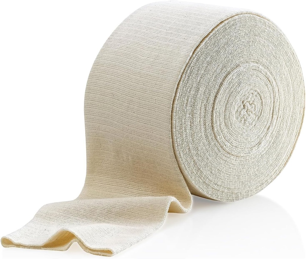Elastische Tubular Support Bandage Größe F, 10M Box - Natürliche Farbe (4" x 33 Füße) für große Knie Unterstützung Bandage -Medium zu großen Oberschenkel, Baumwolle Spandex