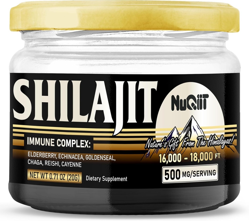 20 Gr - Shilajit Resinand Immune Support Blend Elderberry, Echinacea, Goldenseal, Chaga, Reishi and Cayenne