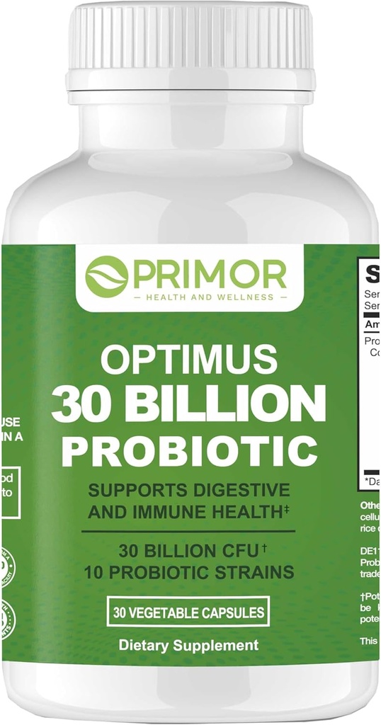 30 Billion Probiotics – 10 Strains | Vegan, Non-GMO | Healthy Gut - Supports Digestive – Occasional Constipation, Diarrhea, Gas & Bloating. for Women & Men | 30 Count