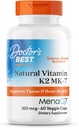 Le meilleur supplément de vitamine naturelle K2 MK7 pour les hommes et les femmes - Bone Health Support, 100 mcg Vitamine K-2 MK-7 Capsules avec MenaQ7, Calcium Support, Non OGM, Vegan - 60 Veg Caps