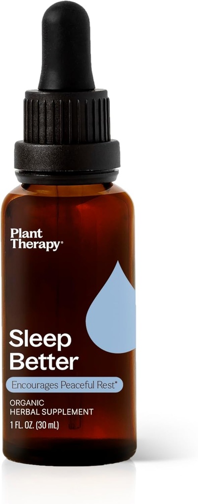 Terapia vegetale Dormire meglio Tintura 30 mL (1 oz) Supporta Rilassamento & Sonno, aiuta a calmare una mente trafficata, con camomilla, Balm di limone & estratti di Valerian