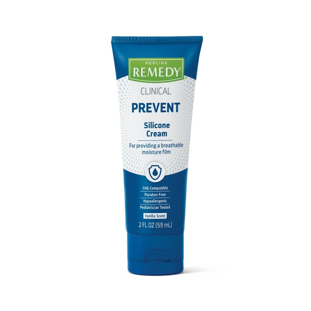 Medline Remedy Klinische Silikoncreme (2 oz Tube), Vanille Duft, atmungsaktiver Film, Beruhigend, Feuchtigkeitsspendend, Feuchtigkeitspflege, Für Cracked, Chapped, Sensitive Haut