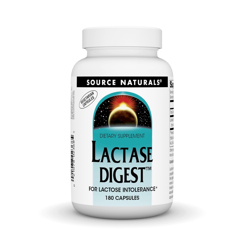 Source Naturals Lactase Digest, pour intolérance au lactose* - 180 capsules