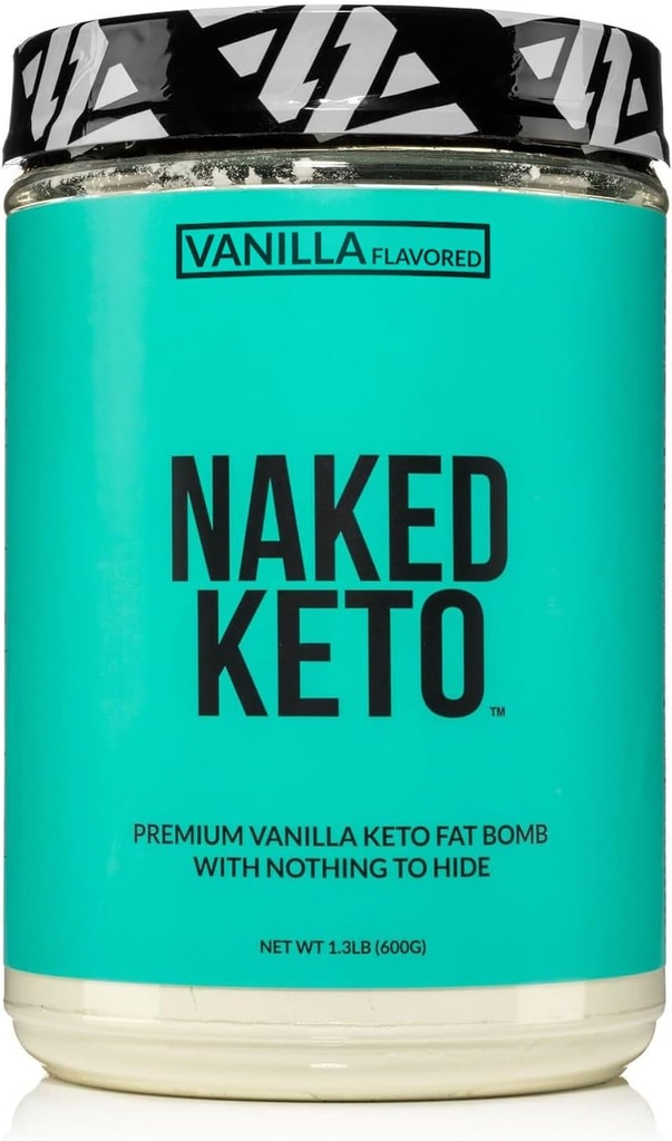 Naked Vanille Keto - Premium Vanille Keto Fat Bomb Powder - Nichts Künstliches - Glutenfreie Keto Bomb Vanille Mct Öl Pulver mit No Gmos - 1,3 Lb