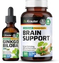 BIO KRAUTER Ginkgo Biloba Tincture 2 Fl. Oz. & Brain Support 100 Capsules