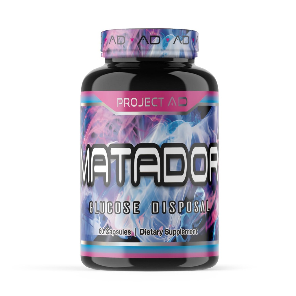 Projet AD Matador Muscle Builder améliore les pompes musculaires et favorise la croissance et l'énergie musculaires (60 capsules)