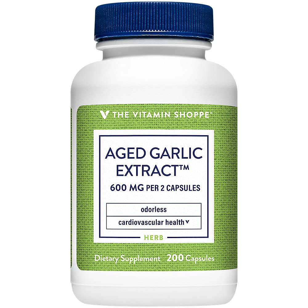La vitamina Shoppe Odorless Aged Garlic Extract - Supporta la salute cardiovascolare - 600 MG (200 capsule)