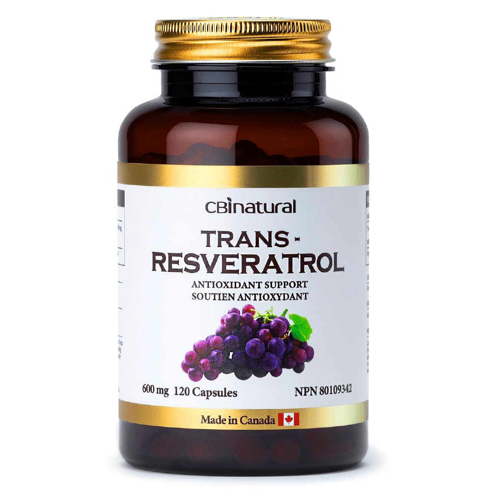 Trans-Resveratrol 600mg, High Potency Antioxidant, unterstützt Cellular Health & Healthy Aging, 120 Vegan Kapseln, 4-Monats-Versorgung, Non-GMO, Glutenfrei