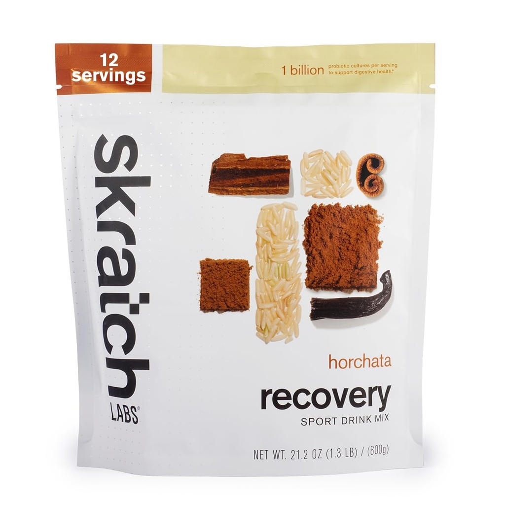 Skratch Labs Post Workout Recovery Drink Mix con Horchata, (21.2 oz, 12 Serve) con Proteine Completa del Latte di Caseina e Whey e Probiotici, Gluten Free, Kosher, Vegetariano