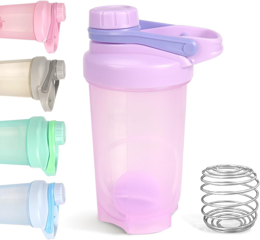 D.Y.A 16oz Purple Sports Shaker Bottle für Protein Shakes, Pre Workout, Reisen, BPA Free & Spülmaschine Safe
