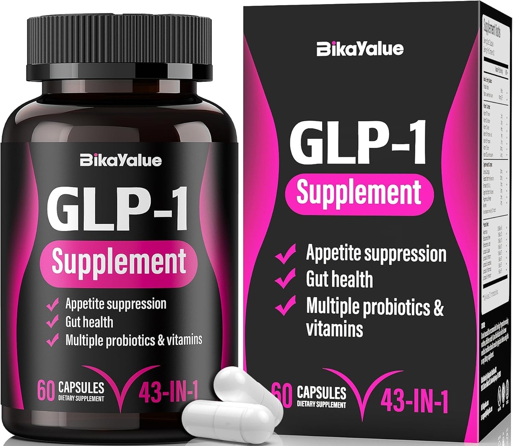 Integratore alternativo GLP-1, Estratti naturali con luppolo, Estratto di tè verde, Garcinia Cambogia, Multivitaminici, Probiotici, per Gut, GLP-1 Attivare & Salute complessiva - 089