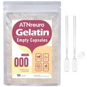 Dimensioni 000 Empty Gelatin Capsule con 2 Micro Spoons - 100 Count Empty Clear Capsule - Capsule Pillole Vuote per Integratori di Polveri