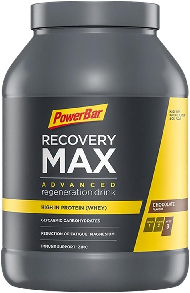 PowerBar, RecoveryMax, Mélange de boissons, Chocolat, Jarre, 13 portions