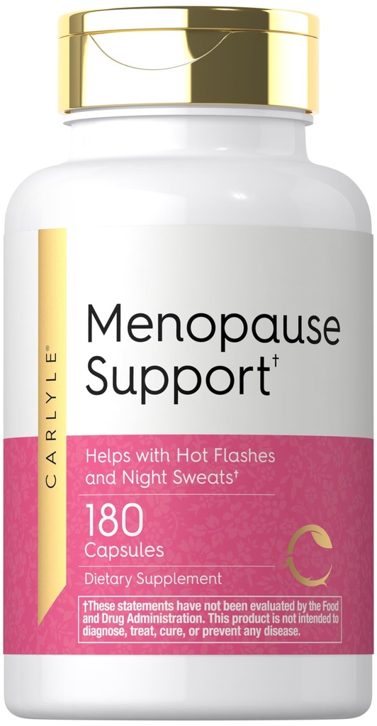 Carlyle Menopause Supplemento per le donne | 180 capsule | Aiuta con i flash caldi e le maglie notturne | Non-GMO, Gluten Free Menopause Support