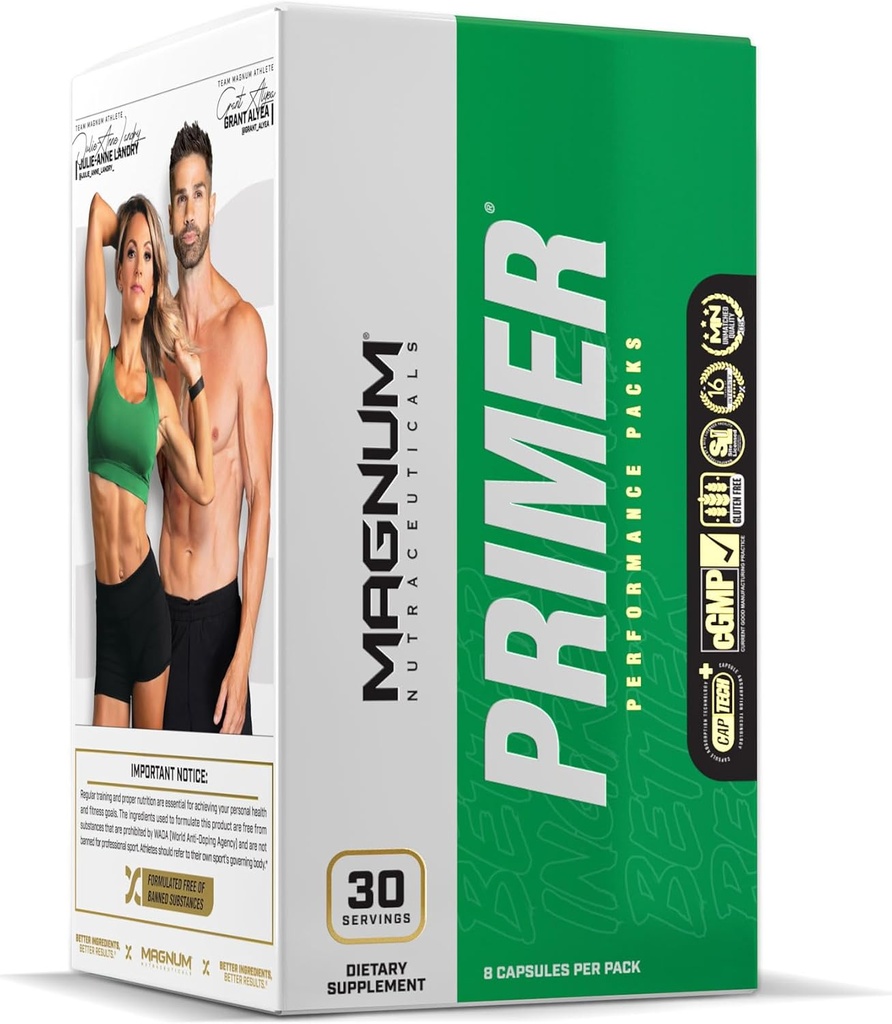 Magnum Nutraceuticals Primer Vitamin Packs for Women & Men, Daily Nutrient Supplement - Travel-Friendly Multivitamin Support Heart, Joint, Digestive, & Organ Health (30 Pack)