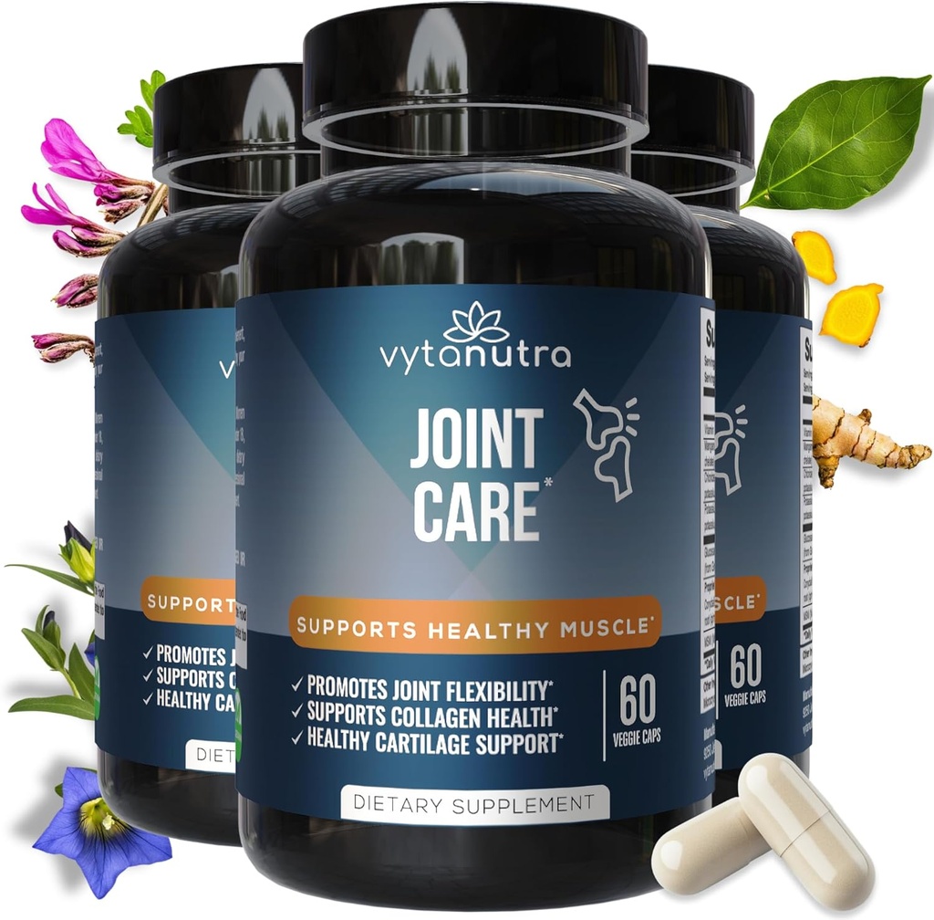 Gemeinsame Unterstützung für Senioren & Aktive Erwachsene – Glucosamin, MSM, Vitamin C & Kräutermischung mit Corydalis & Turmeric – Mobility & Flexibility Formula – 3 Flaschen*
