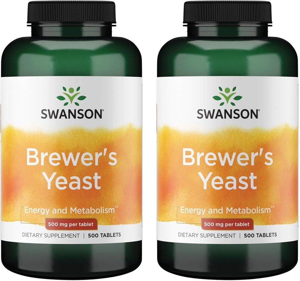 Swanson Brewers Hefe - B Complex Vitamin Formel (500 mg, 500 Tabletten) (2 Packung)