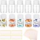 10Pcs Pill Bottles mit leeren Etiketten - 30ml Medizin Container mit Schraubkappen- Kunststoff Leere kleine Pille Container Leak-Proof klare Probe Jar für Dispense für flüssige Solid Name Aufkleber
