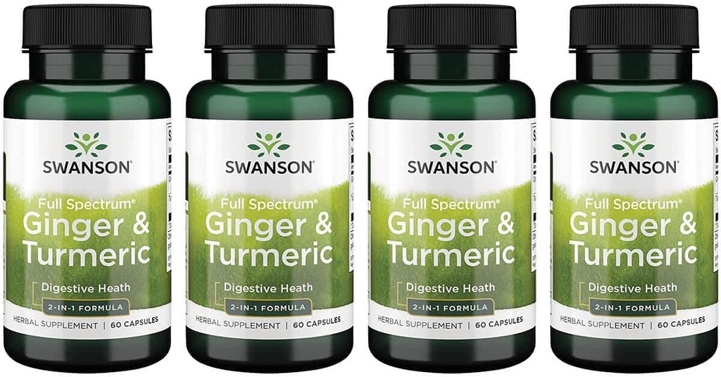 Swanson Full Spectrum Ginger & Turmeric 60 Kapseln 4 Pack