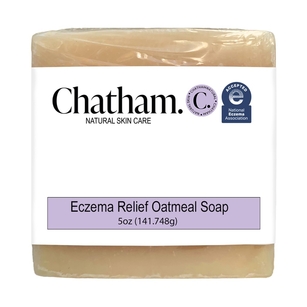Chatham Natural Skin Care Eczema Relief Oatmeal Soap, Soothing bagno di avena, trattamento per eczema rosacea, psoriasi