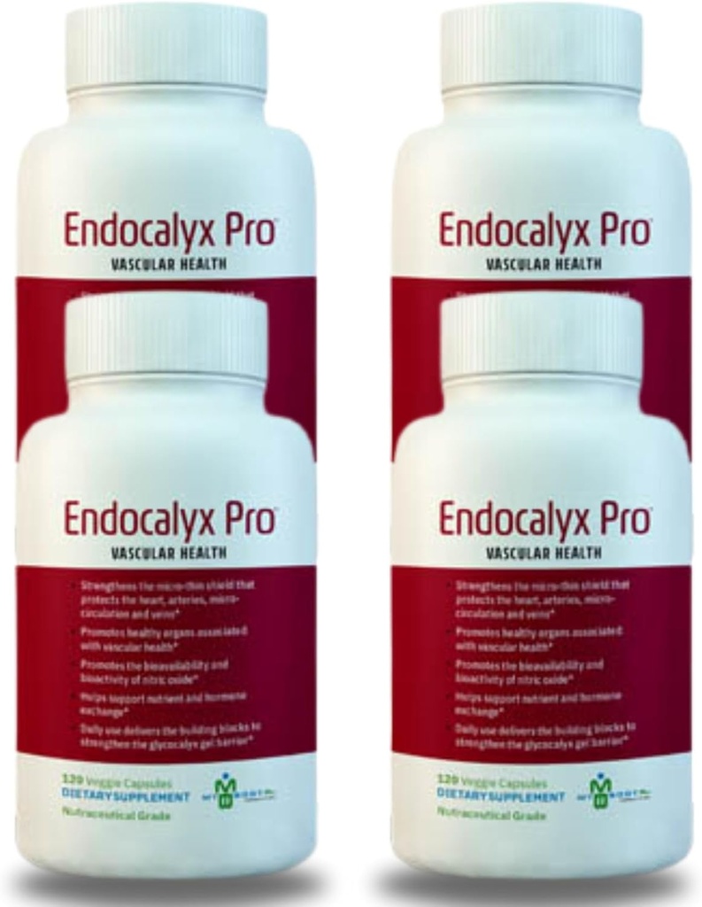 Endocalyx Pro Supplement – Endothélial Glycocalyx Support 120 Capsules - Santé vasculaire et microcirculation – Études cliniques – Breveté – Soutien des fonctions d'oxyde nitrique