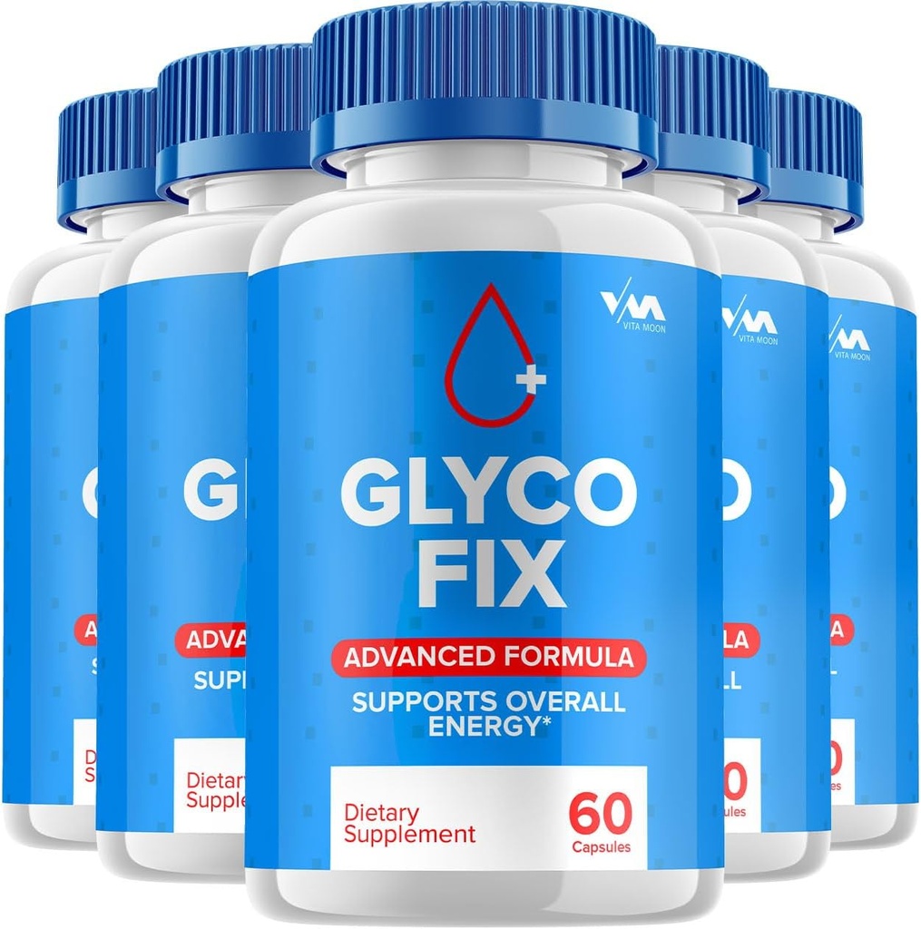 (5 Pack) Glyco Fix Integratore di supporto sano della vitamina, Gluco Fix Capsule - Formula avanzata Gluco Fix, Glyco fissare massima resistenza recensioni, 300 capsule