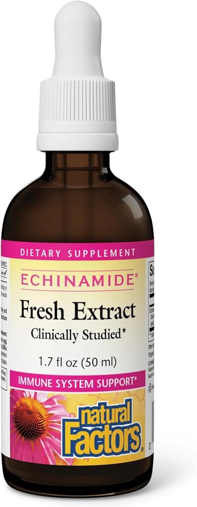 Facteurs naturels - Echinamide Echinacea extrait d'herbe fraîche, système immunitaire support, 30 portions (1,7 oz)
